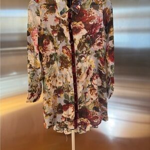Aratta Floral Button-Up Tunic - Multicolor